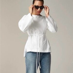 J. Crew Cotton Boatneck White Blouse NWT